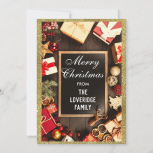 Festive Frohe Weihnachten Feierparty Gold Glitter