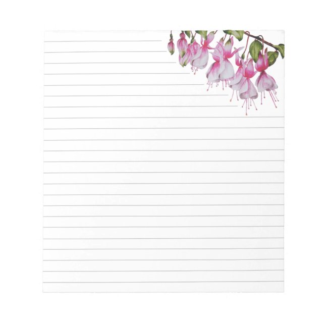'Festive Fuchsias' auf einem mittelgroßen Notepad Notizblock (Vorderseite)