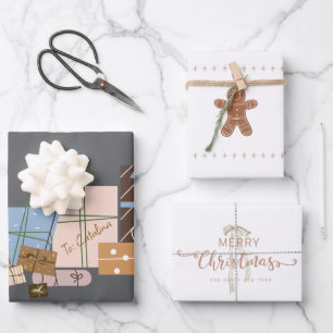 Festive Gingerbread 3-Pack Weihnachtsgeschenk Wrap Geschenkpapier Set