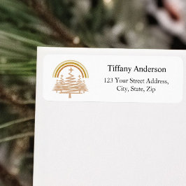 Festive Gold Rainbow Fir Trees Rücksendeadresse