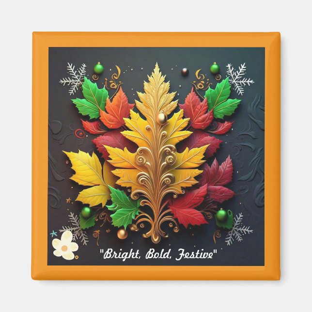 "Festive Golden Elegance" Magnet (Vorne)