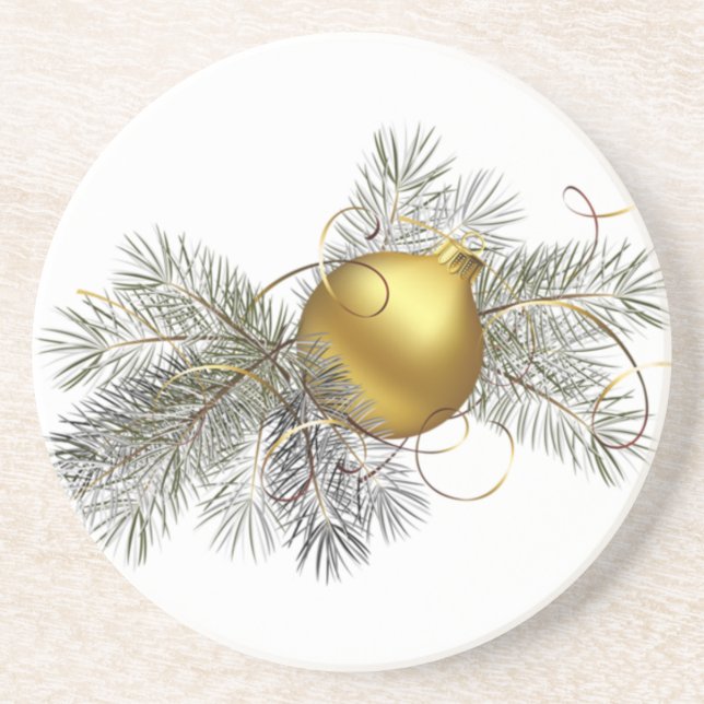 Festive Goldene Dekoration Getränkeuntersetzer (Vorne)