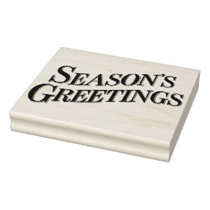 Festive Grüße in fetter Serifen-Typografie Gummistempel