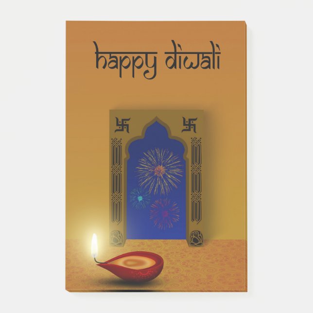 Festive Happy Diwali Fireworks - Post-it® Notes (Devant)