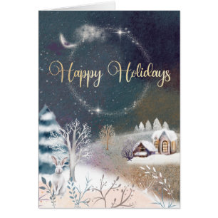 Festive Happy Holidays Carte de voeux