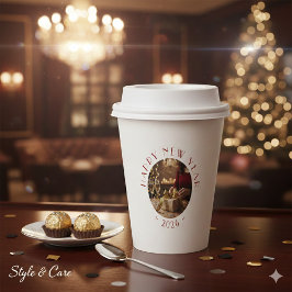 Festive Happy New Year Custom Photo Text Party Pappbecher