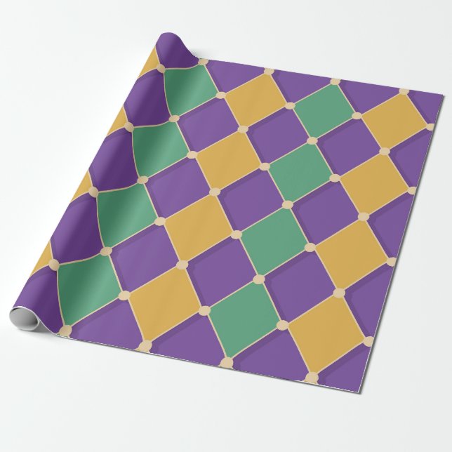 Festive Harlequin Diamond Pattern Geschenkpapier (Ungerollt)