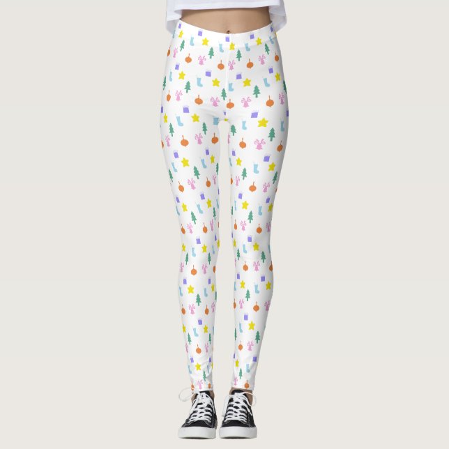 Festive Holiday Christmas Leggings Pants for Women (Vorderseite)
