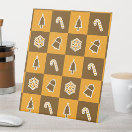 Festive Holiday Grid Pattern Sockelschild