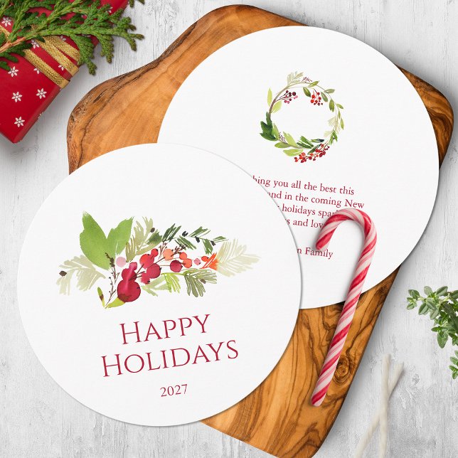 Festive Holly Berry et carte À feuillage persistan (Créateur téléchargé)