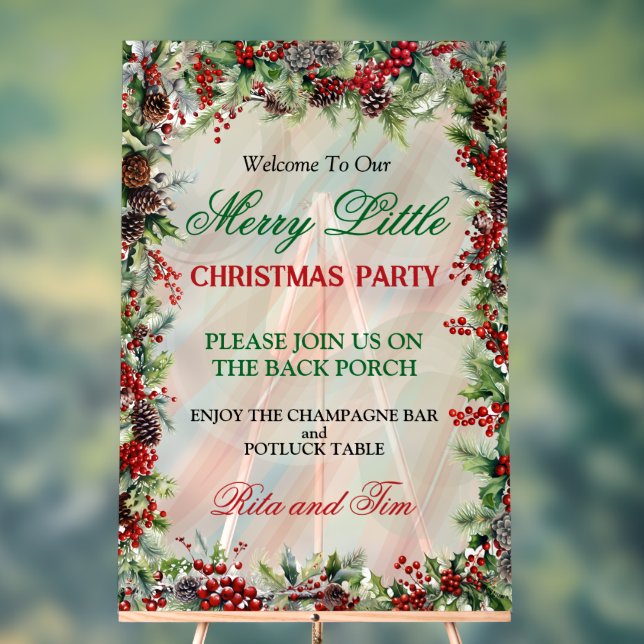 Festive Holly Border Noël Party (Neutre)