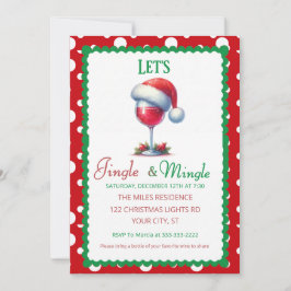 Festive Jingle and Mingle Holiday Cocktail Party Einladung