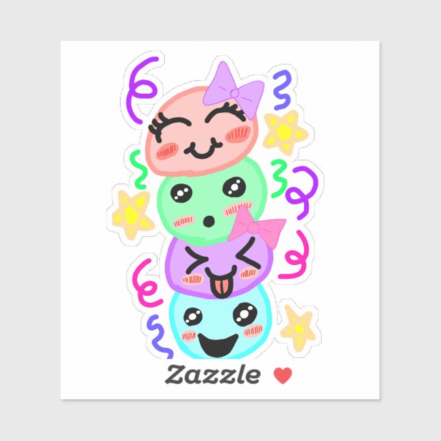 Festive Joy Stack - Hand-Drawn Vinyl Sticker for F (Blatt)