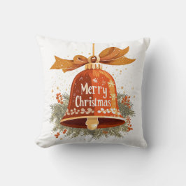 Festive Joyeux Noël Bell Jeter Oreiller