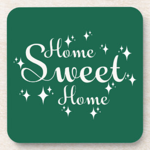 Festive Kalligraphie und Sterne "Zuhause Sweet Zuh Getränkeuntersetzer