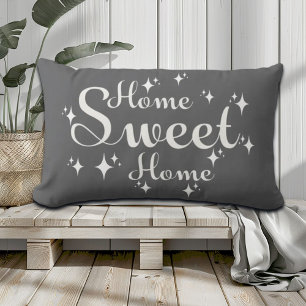 Festive Kalligraphie und Sterne "Zuhause Sweet Zuh Lendenkissen