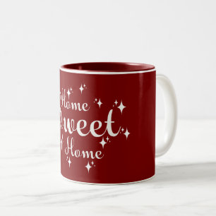 Festive Kalligraphie und Sterne "Zuhause Sweet Zuh Zweifarbige Tasse