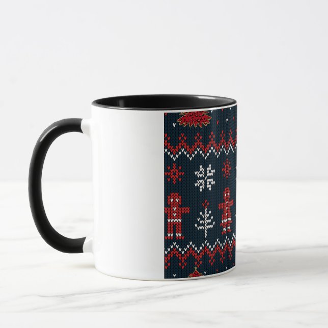 Festive knitted ginger bread snow flakes  tasse (Links)