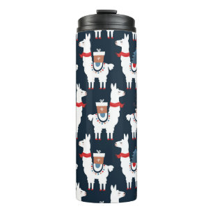 Festive Llamas: Weihnachts-Muster-Delight Thermosbecher