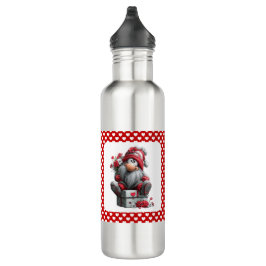 Festive Love Messenger Gnome "Heart and Presents" Edelstahlflasche