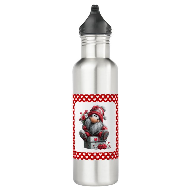 Festive Love Messenger Gnome "Heart and Presents"  Edelstahlflasche (Rechts)