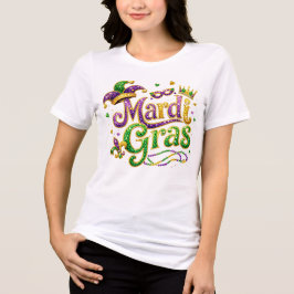 Festive Mardi Gras T-Shirt – Glitter Carnival Cele Tri-Blend Shirt