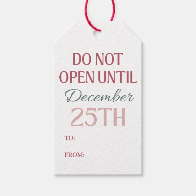 Festive Merry Christmas Gift Tag Geschenkanhänger (Vorderseite)