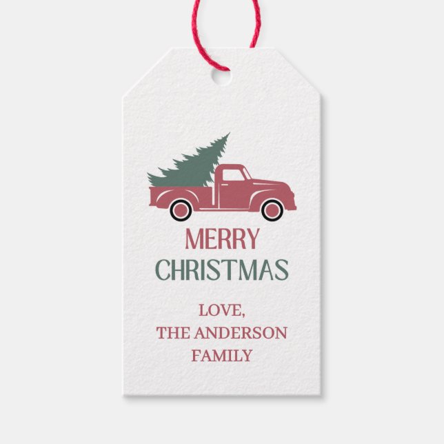 Festive Merry Christmas Gift Tag Geschenkanhänger (Vorderseite)