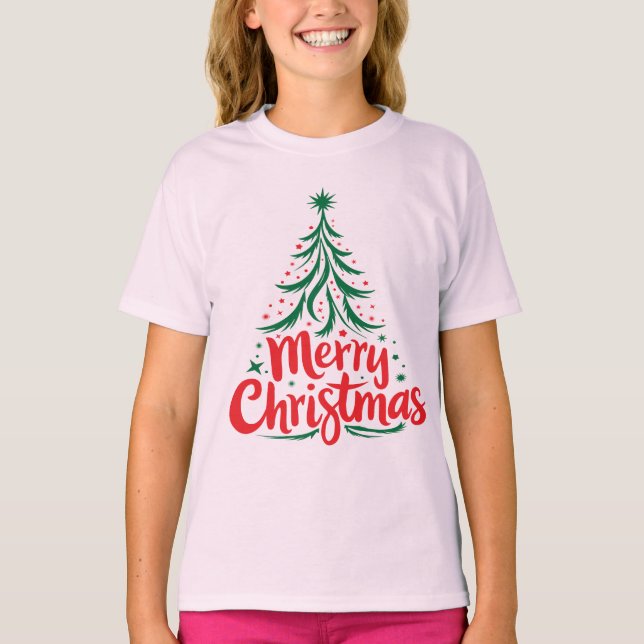 Festive merry christmas holiday greeting design T-Shirt (Vorderseite)