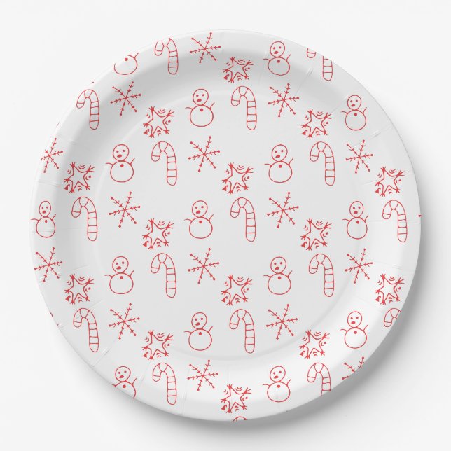 Festive Merry Christmas Napkin Pappteller (Vorderseite)