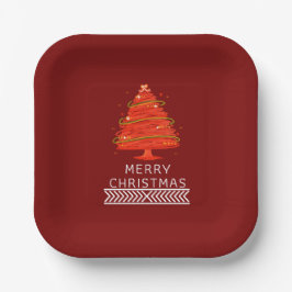 Festive Merry Christmas Napkin Pappteller