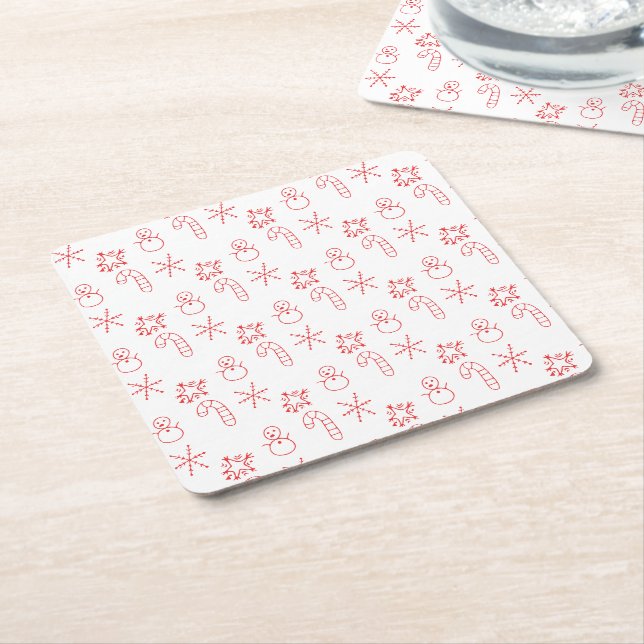 Festive Merry Christmas Napkin Rechteckiger Pappuntersetzer (angewinkelt)
