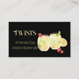 Festive Mixed Drinks Bartender Business Card Visitenkarte