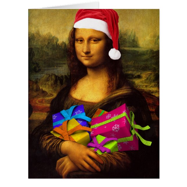 Festive Mona Lisa Santa Claus (Devant)