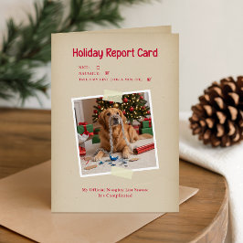Festive Naughty List Funny Dog Photo Christmas Feiertagskarte