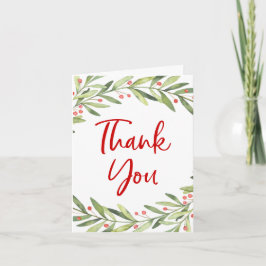 Festive Noël vacances plié Carte de remerciements
