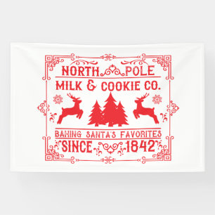 Festive North Pole Milk Cookie Company Banner