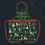 Festive Nutcracker Frohe Weihnachtsballett Tartan Schürze<br><div class="desc">Fest Nutcracker Frohe Weihnachten Rot und Grün Tartan Schürze. Perfect Kris Kringle anwesend. Matching-Elemente im Store verfügbar! https://www.zazzle.com/collections/119667271404904397</div>