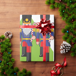 Festive Nutcracker Soldiers mit Candy Canes Geschenkpapier