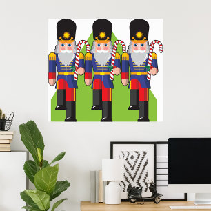Festive Nutcracker Soldiers mit Candy Canes Poster
