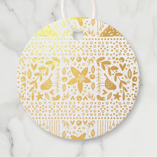Festive Originale Klassische Weihnachtsfeier Geschenkanhänger (Vorderseite)
