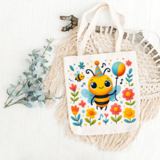 Festive Party Bee Tote Bag Tasche