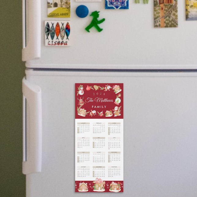 Festive Père Noël Gingerbread House 2024 Carte mag (Festive Santa Gingerbread House 2024 Magnetic Card)