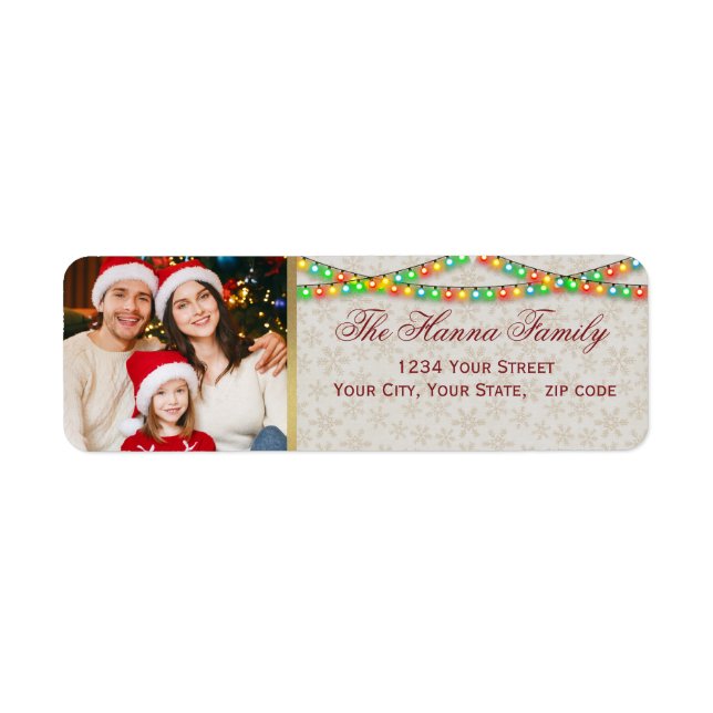 Festive Personalized Family Photo Christmas Lights (Vorne)