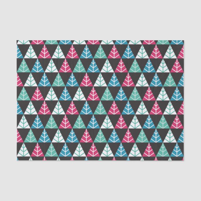 Festive Pine Triangle Mosaik Abstrakte Weihnachten Seidenpapier (Vorderseite)