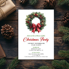 Festive Pine Wreath Christmas Party Editable Card Einladung