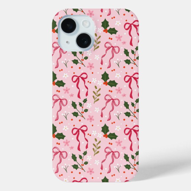 Festive Pink Bow Phone Case (Rückseite)