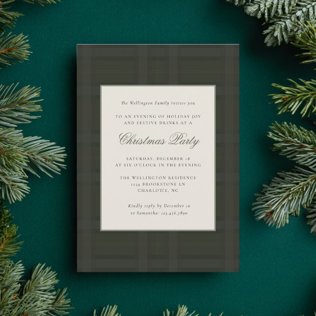 Festive Preppy Plaid Christmas Holiday Party  Einladung (Von Creator hochgeladen)
