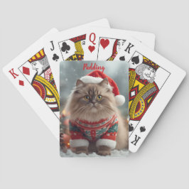 Festive Ragdoll-Katze Weihnachten Personalisiert Spielkarten