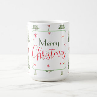 Festive Red Green Merry Christmas Mug Kaffeetasse